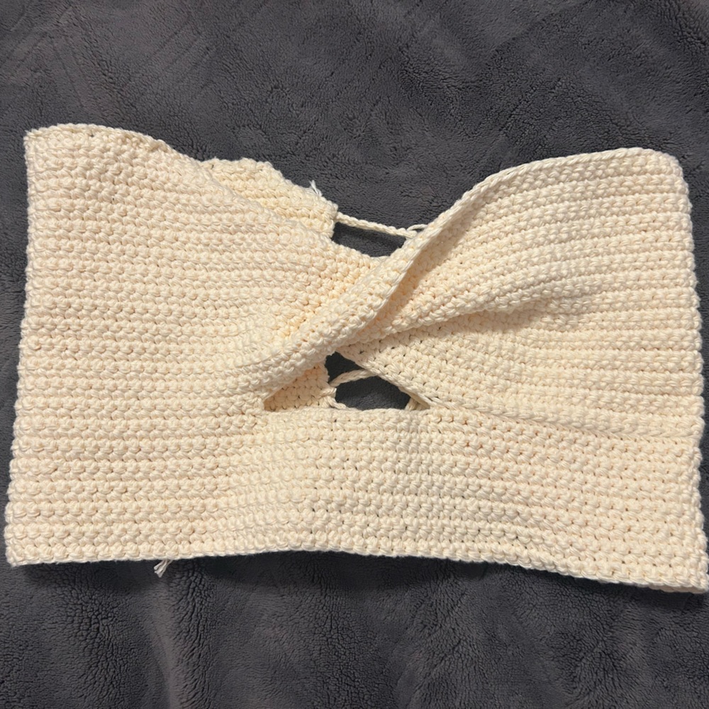 Cream Crochet Bandeau Top